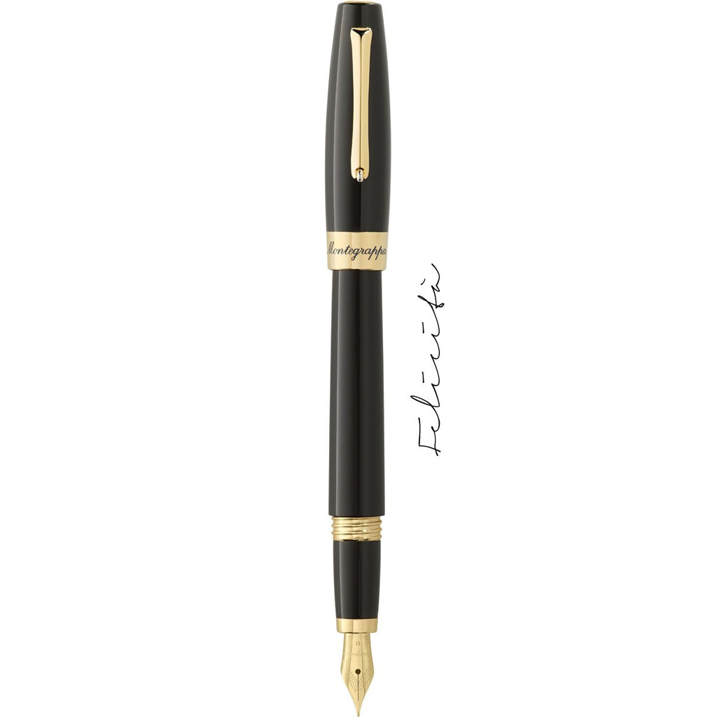 Montegrappa - Penna Stilografica Felicità - Nero & Oro Giallo ISFAR_YC