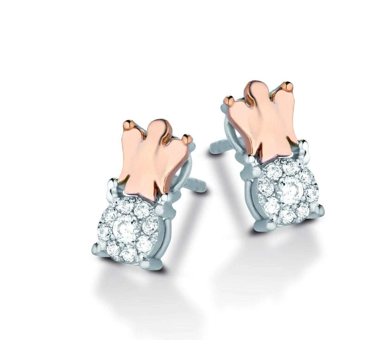 Roberto Giannotti Orecchini La Luce Degli Angeli LUX08 | Oro Rosa E Bianco Con Diamanti | Chiusura Push-Click | Confezione Originale - 3